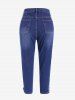 Plus Size Crisscross Faded Ninth Jeans -  