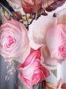 Plus Size Rose Print Colorblock Cold Shoulder Tee -  