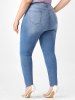 Plus Size Ripped Destroyed Frayed Hem Jeans -  