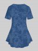 T-shirt à Imprimé 3D Chien Mignon de Grande Taille avec Poche - Bleu profond 2x | US 18-20
