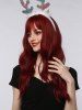 Perruque Synthétique Longue Ondulée avec Frange en Air pour Fête D'Halloween (Sans accessoire) - Rouge Vineux Ensemble de 1 Pièce 22 pouces