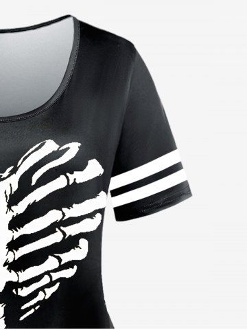 Halloween Gothic Skeleton Heart Print Tee