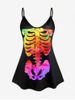 Plus Size Butterfly Skeleton Print Halloween Tank Top -  