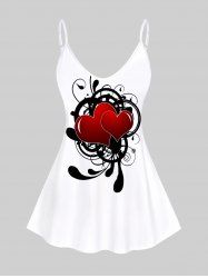 Plus Size Heart Printed Tank Top -  