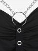 Plus  Size Gothic O Ring Chains Handkerchief Tank Top -  