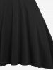 Robe Pin-Up Style Haut-Bas Vintage avec Œillets Grande-Taille - Noir M | US 10