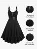 Plus Size Grommets High Low Vintage 1950s Pin Up Dress -  