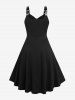 Plus Size Grommets High Low Vintage 1950s Pin Up Dress -  