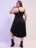 Plus Size Grommets High Low Vintage 1950s Pin Up Dress -  