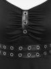 Plus Size Grommets High Low Vintage 1950s Pin Up Dress -  
