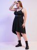 Plus Size Grommets High Low Vintage 1950s Pin Up Dress -  