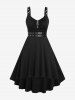 Plus Size Grommets High Low Vintage 1950s Pin Up Dress -  