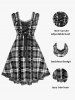 Robe Vintage à Carreaux à Lacets Grande Taille - Noir S | États-Unis 8