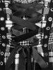 Robe Vintage à Carreaux à Lacets Grande Taille - Noir 3x | US 22-24