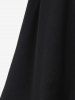 Robe Mi-Longue Haute Basse Gothique Découpée à Œillet - Noir 
