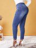 Plus Size Beaded Skinny Jeans -  