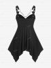 Plus  Size Gothic O Ring Chains Handkerchief Tank Top -  