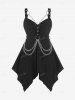 Plus  Size Gothic O Ring Chains Handkerchief Tank Top -  