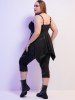 Plus  Size Gothic O Ring Chains Handkerchief Tank Top -  