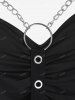 Plus  Size Gothic O Ring Chains Handkerchief Tank Top -  