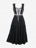 Plus Size Vintage Sweetheart Lace Up Maxi Dress -  
