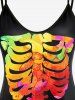 Halloween Costume Skeleton Print Tank Top -  