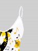 Plus Size Paint Splatter Notes Printed Tank Top -  
