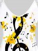 Plus Size Paint Splatter Notes Printed Tank Top -  