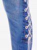 Legging Moulant à Imprimé 3D Jean à Taille Haute de Grande Taille - Bleu clair 1X | US 14-16