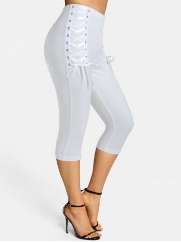 Legging Court Œillet à Lacets - WHITE - S