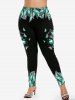 Skull Butterfly Print T-shirt and High Waist Butterfly Skull Gothic Leggings Gothic Outfit -  