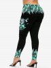 Skull Butterfly Print T-shirt and High Waist Butterfly Skull Gothic Leggings Gothic Outfit -  