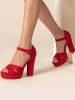 Sandales Bride à Cheville Croisées - Rouge US 5