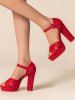 Sandales Bride à Cheville Croisées - Rouge US 5