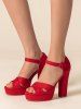 Sandales Bride à Cheville Croisées - Rouge US 5