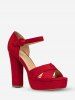 Sandales Bride à Cheville Croisées - Rouge US 5