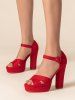 Platforms Criss Cross Ankle Strap Sandals -  