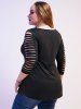T-shirt Déchiré Panneau en Dentelle de Grande Taille - Noir 3X | US 22-24