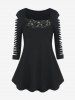 T-shirt Déchiré Panneau en Dentelle de Grande Taille - Noir 3X | US 22-24