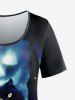 T-shirt D'Halloween à Imprimé Chat Citrouille de Grande Taille - Noir 4X | US 26-28
