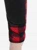 Plus Size Wide Waistband Plaid Zipper Pull On Pants -  