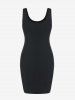 Ensemble de Mini Robe et Cape Moulante en Maille Semi-Formelle de Grande Taille - Noir 1X | US 14-16