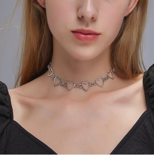 Hollow Out Heart Choker Necklace