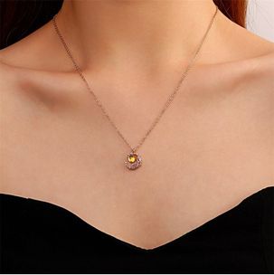 Moon Thin Chain Long Pendant Necklace Women Jewelry