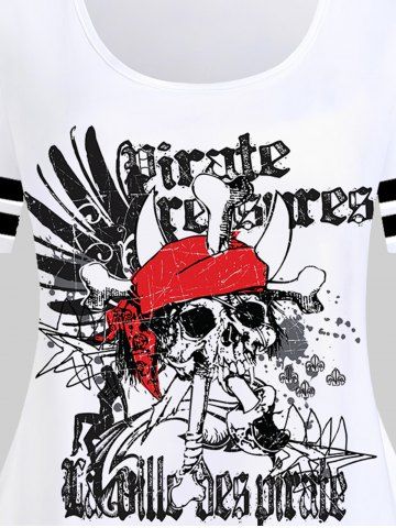Gothic Skulls Letters Printed Short Sleeves Graphic Tee