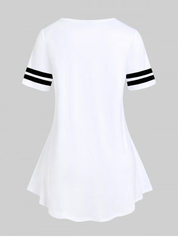 Gothic Skulls Letters Printed Short Sleeves Graphic Tee