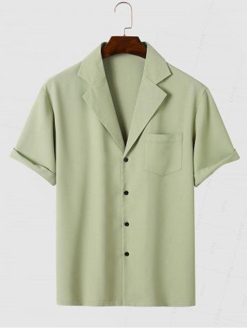 Chemise en Couleur Unie à Manches Courtes