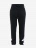 Plus Size Guipure Insert High Waisted Jeans -  