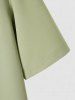 Tailored Collar Solid Color Short Sleeves Shirt -  