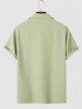 Tailored Collar Solid Color Short Sleeves Shirt -  